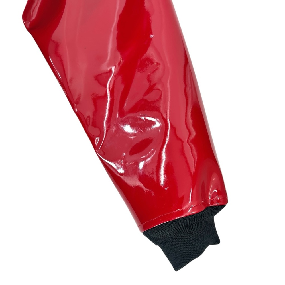 Comme Des Garcons Girl Red & Pink Enamel PVC Faux Patent Leather Bomber Jacket - Picture 5 of 14